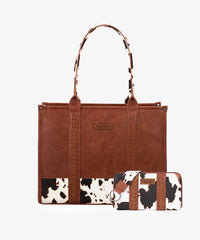 Wrangler Cow Print Wide Tote Bag