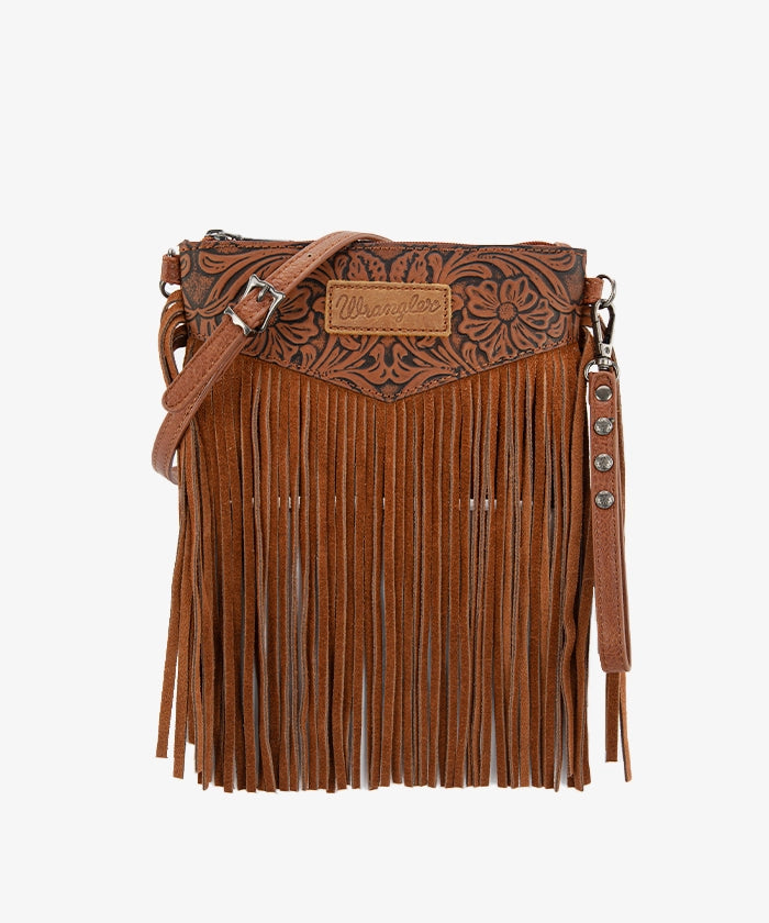Wrangler Vintage Floral Fringe Crossbody Bag