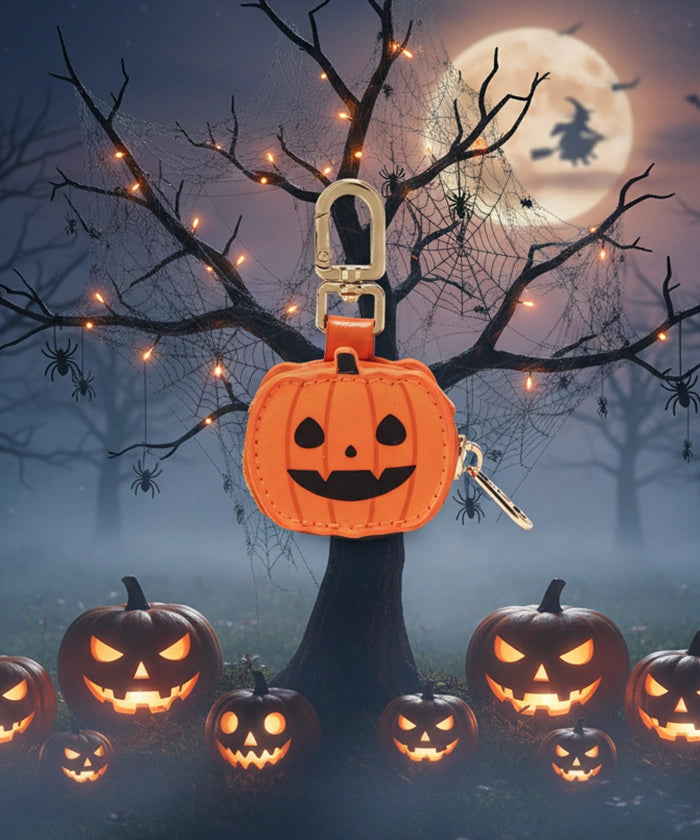 Halloween Bag Charms – Plush Pumpkin, Skull & Mummy Keychains