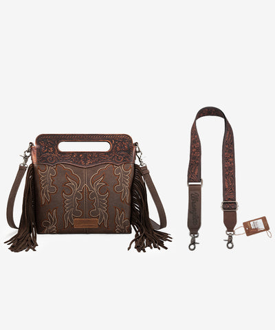 Wrangler Tooled Fringe Crossbody Bag