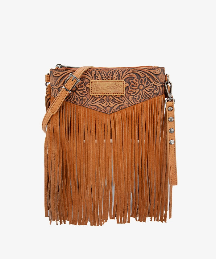 Wrangler Vintage Floral Fringe Crossbody Bag