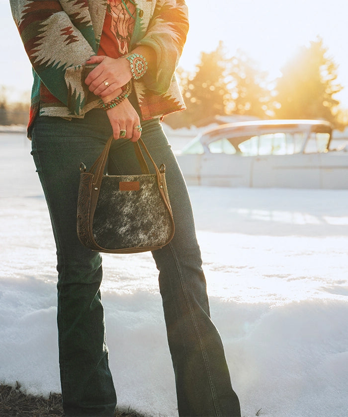 Wrangler Genuine Hair-On Cowhide Tote Bag