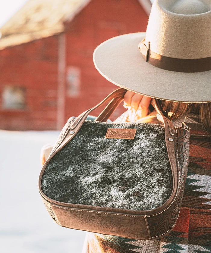 Wrangler Genuine Hair-On Cowhide Tote Bag