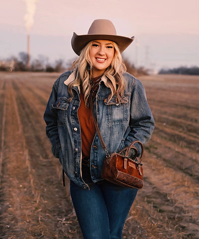 Wrangler Genuine Hair-On Cowhide Barrel Bag