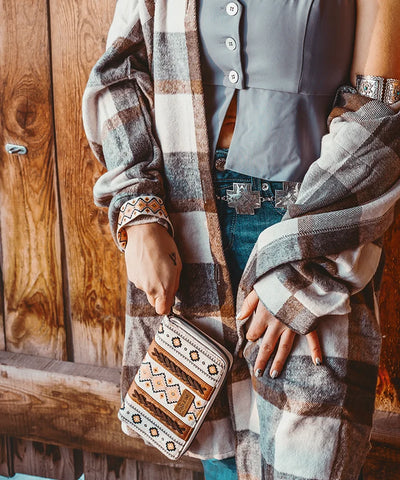 Wrangler All-over Aztec Dual Sided Print Canvas Wallet
