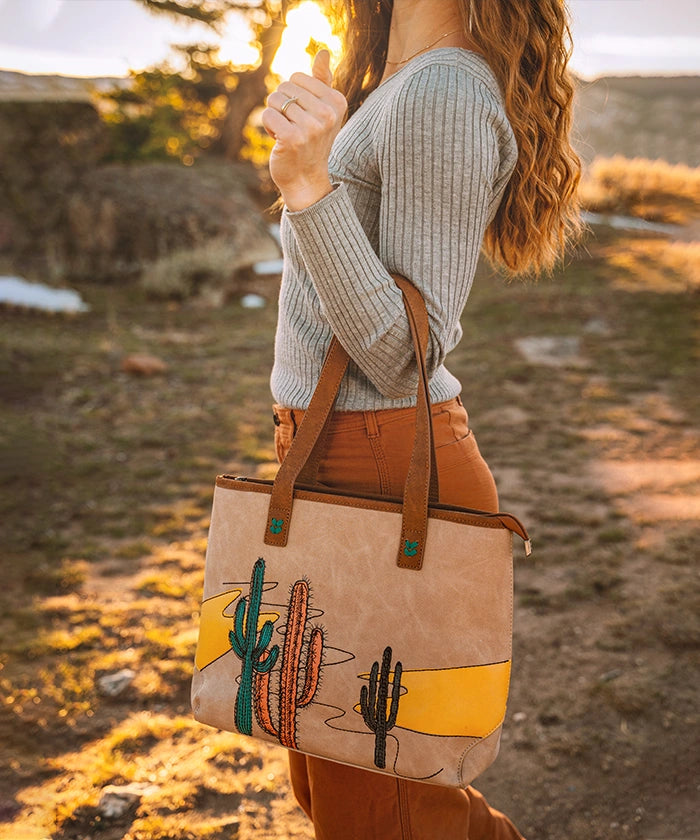 Montana West Cactus Embroidered Fringe Crossbody Bag