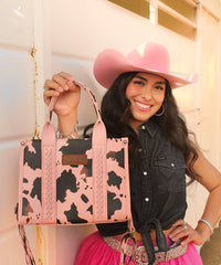 Wrangler Cow Print Concealed Crossbody Bag Set-Country Glam Outfits