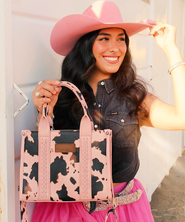 Wrangler Cow Print Concealed Crossbody Bag Set-Country Glam Outfits
