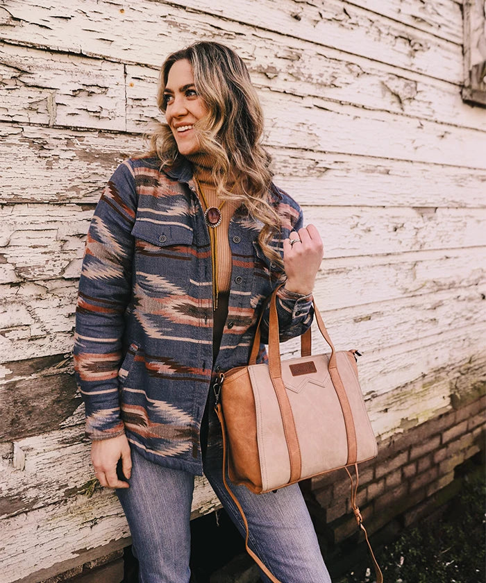 Wrangler Color Block Western Tote Bag-Country Glam Outfits