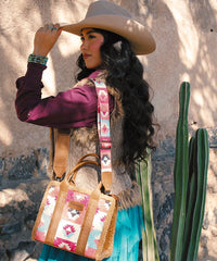 Wrangler Aztec Sherpa Trim Crossbody Purse Set-Country Glam Outfits