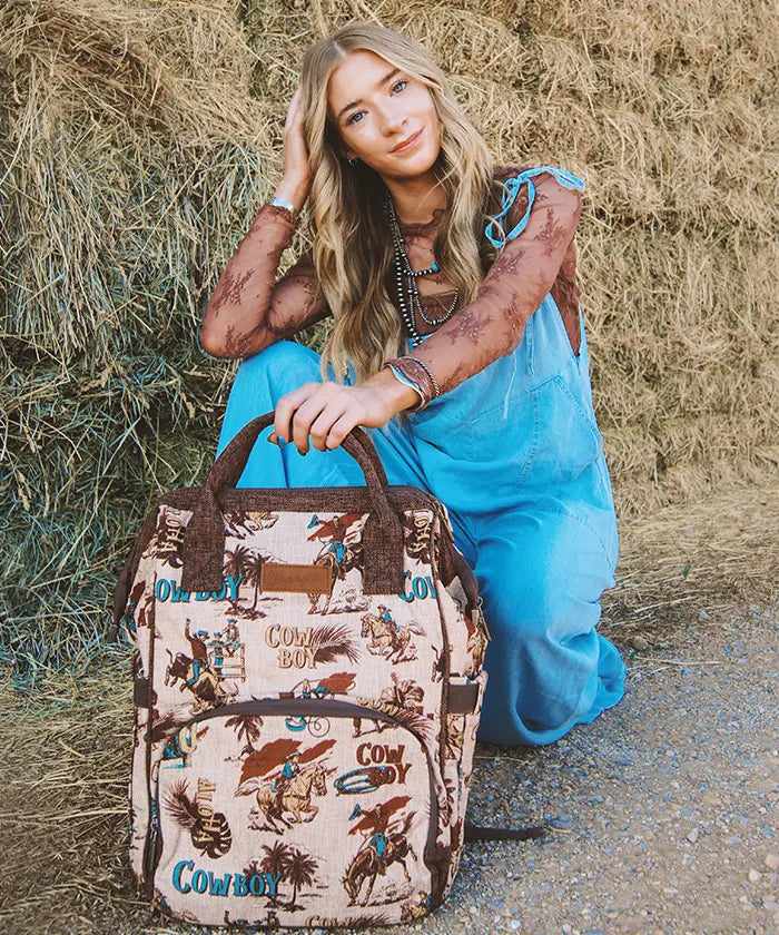 Wrangler Cowboy Print Diaper Bag