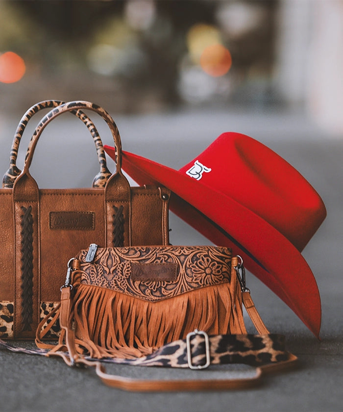 Wrangler Vintage Floral Fringe Crossbody Bag