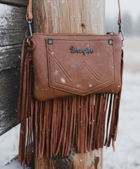 Wrangler Vintage Floral Western Fringe Crossbody Bag