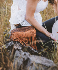 Wrangler Vintage Floral Fringe Crossbody Bag-Country Glam Outfits