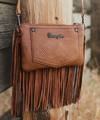 Wrangler Vintage Floral Fringe Crossbody Bag