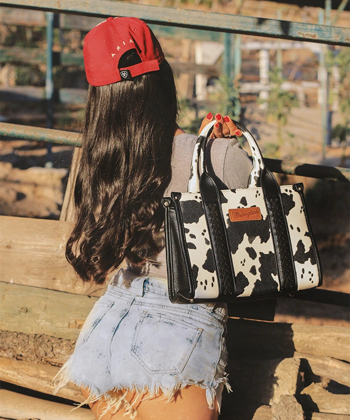 Wrangler Cow Print Concealed Crossbody Bag Set-Country Glam Outfits
