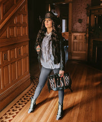 Wrangler Aztec Knitted Bucket Bag Set-Country Glam Outfits
