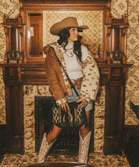Wrangler Aztec Knitted Bucket Bag Set-Country Glam Outfits