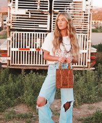 Wrangler Embossed Top Handle Crossbody-Country Glam Outfits