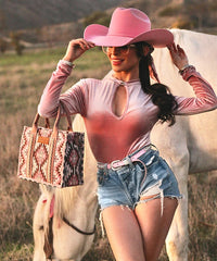 Wrangler All-Over Aztec Print Canvas Tote Bag