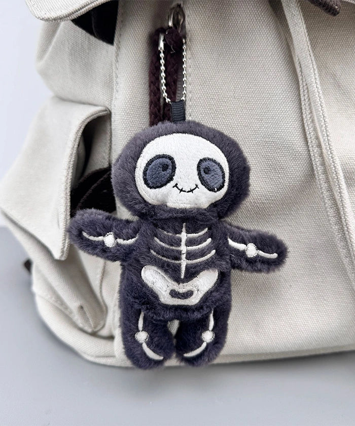 Halloween Bag Charms – Plush Pumpkin, Skull & Mummy Keychains