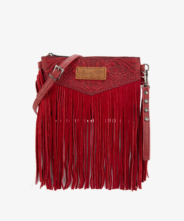 Wrangler Vintage Floral Fringe Crossbody Bag