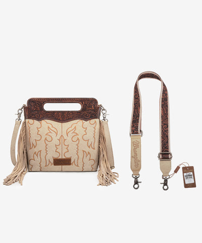 Wrangler Tooled Fringe Crossbody Bag