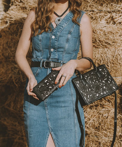 Trinity Ranch Floral Tooled Bifold Wallet