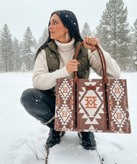 Wrangler Aztec Print Canvas Tote Bag