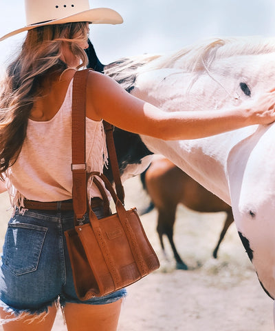 Wrangler Cow Print Crossbody Tote Bag