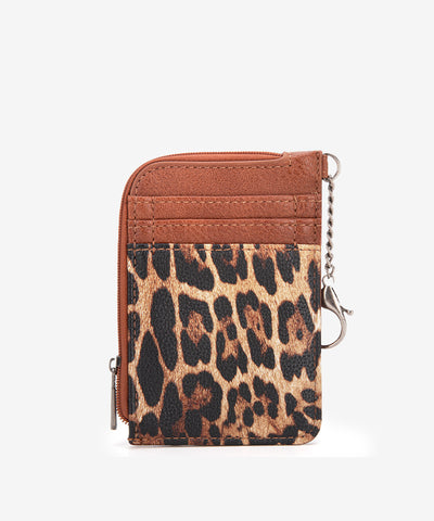 Wrangler Cow Print Mini Zip Card Case