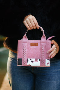 Wrangler Cow Print Accents Mini Tote Bag