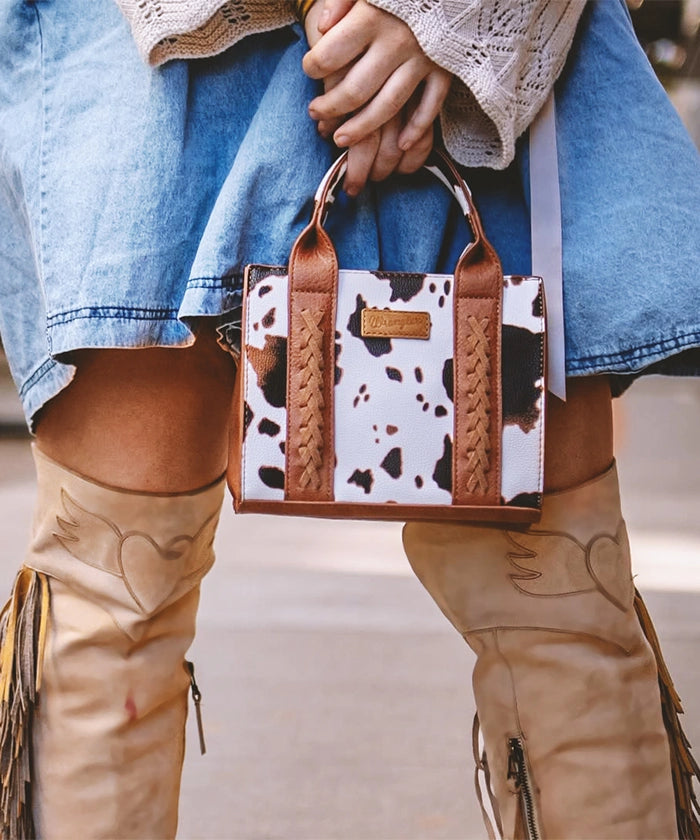 Wrangler Cow Print Mini Tote Bag
