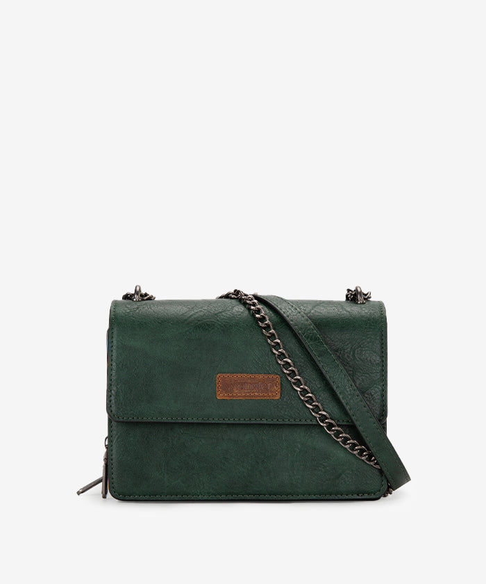 Wrangler Full-Grain Leather Flap Crossbody Purse