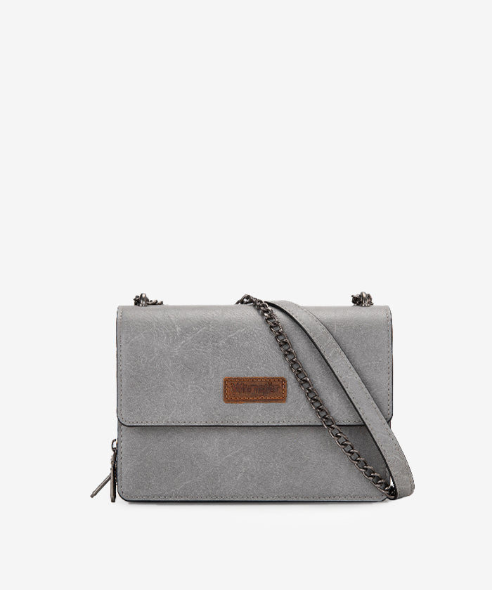 Wrangler Full-Grain Leather Flap Crossbody Purse