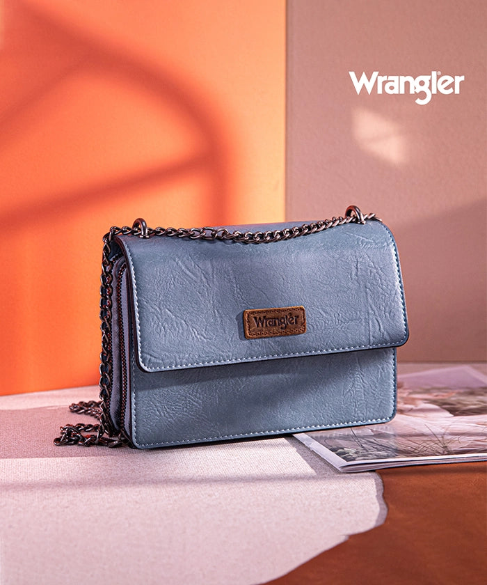 Wrangler Full-Grain Leather Flap Crossbody Purse