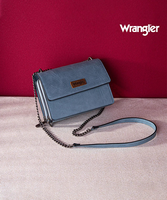 Wrangler Full-Grain Leather Flap Crossbody Purse