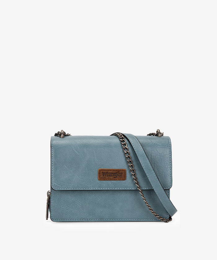 Wrangler Full-Grain Leather Flap Crossbody Purse
