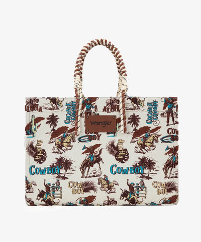 Wrangler Cowboy Print Tote Bag