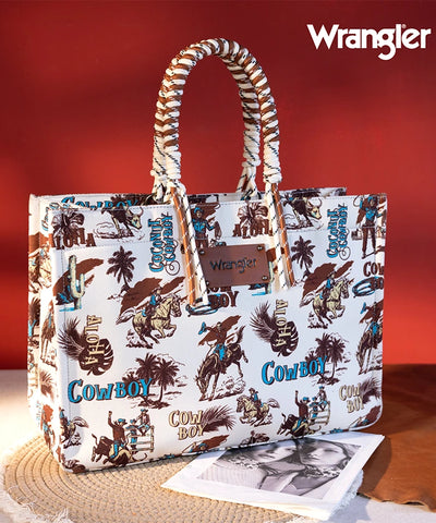Wrangler Cowboy Print Tote Bag