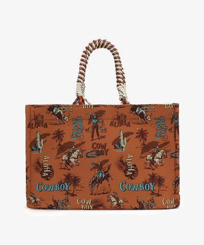 Wrangler Cowboy Print Tote Bag