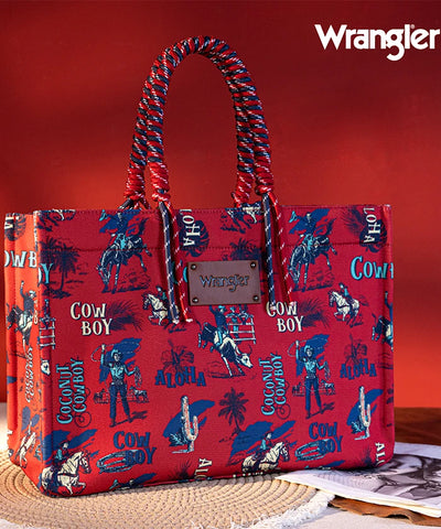 Wrangler Cowboy Print Tote Bag