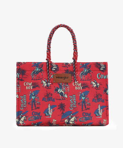 Wrangler Cowboy Print Tote Bag