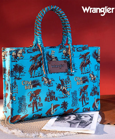 Wrangler Cowboy Print Tote Bag
