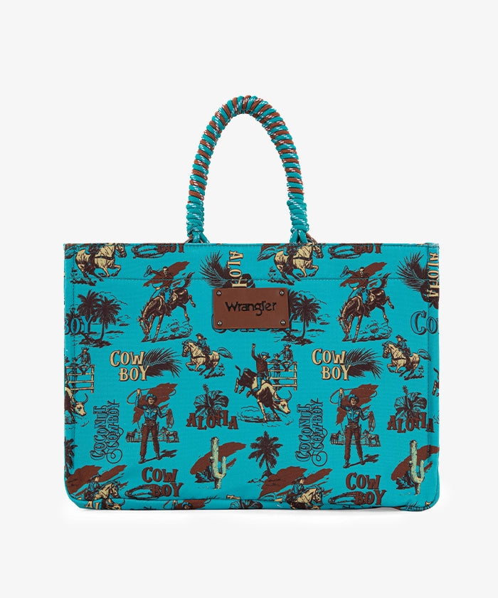 Wrangler Cowboy Print Tote Bag