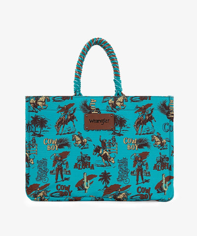 Wrangler Cowboy Print Tote Bag