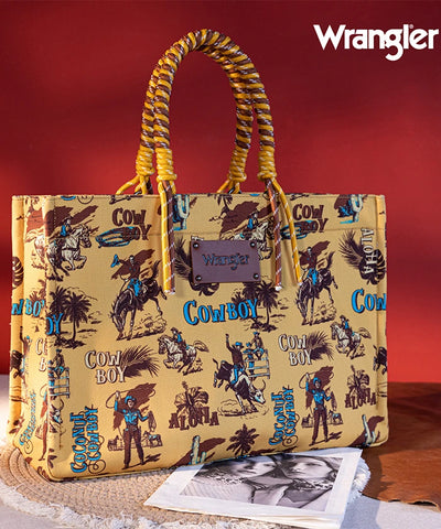 Wrangler Cowboy Print Tote Bag