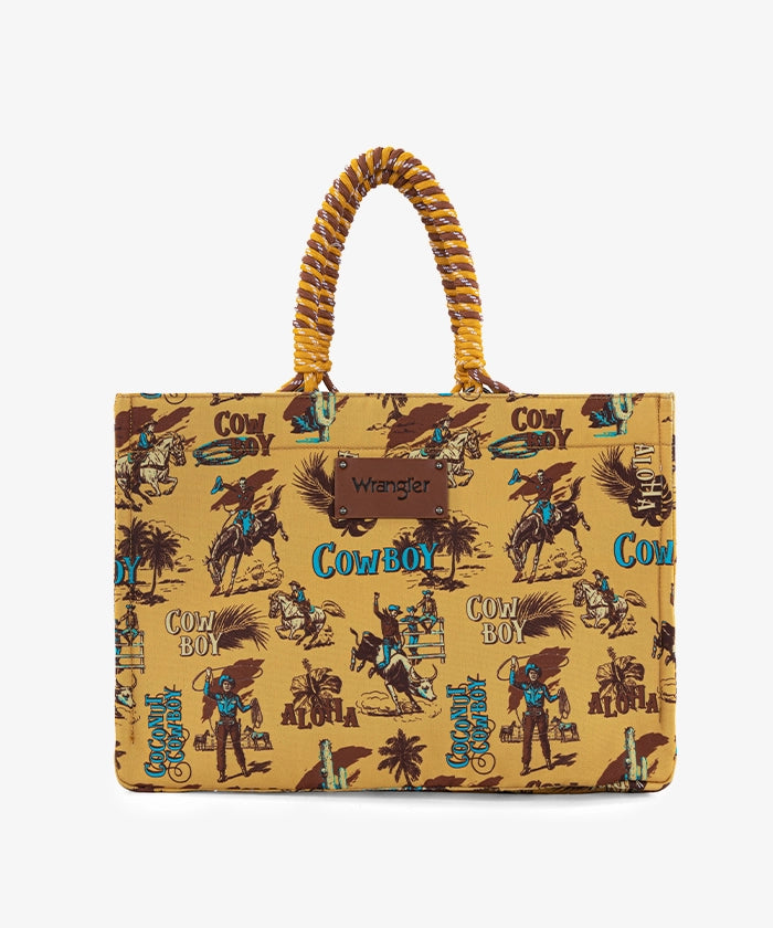 Wrangler Cowboy Print Tote Bag