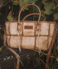 Wrangler Woven Tooled Grid Panel Tote Bag