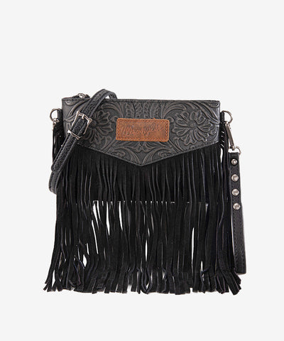 Wrangler Vintage Floral Fringe Crossbody Bag